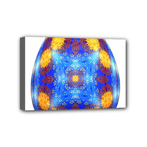 Easter Eggs Egg Blue Yellow Mini Canvas 6  X 4  by Nexatart
