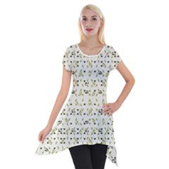 Abstract Shapes Pattern Short Sleeve Side Drop Tunic by dflcprintsclothing