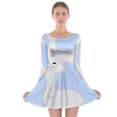 Grumpy Persian Cat Llama Long Sleeve Skater Dress by Catifornia