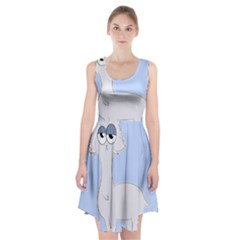 Grumpy Persian Cat Llama Racerback Midi Dress by Catifornia