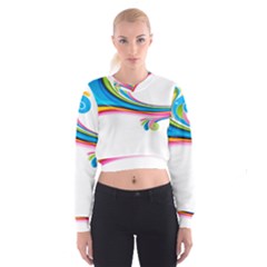Colored Lines Rainbow Cropped Sweatshirt by Mariart