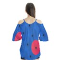 Pink Umbrella Red Blue Flutter Tees View2