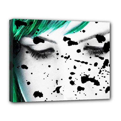 Beauty Woman Close Up Artistic Portrait Canvas 14  X 11  by dflcprints