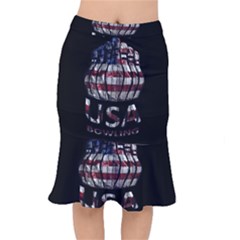 Usa Bowling  Mermaid Skirt by Valentinaart