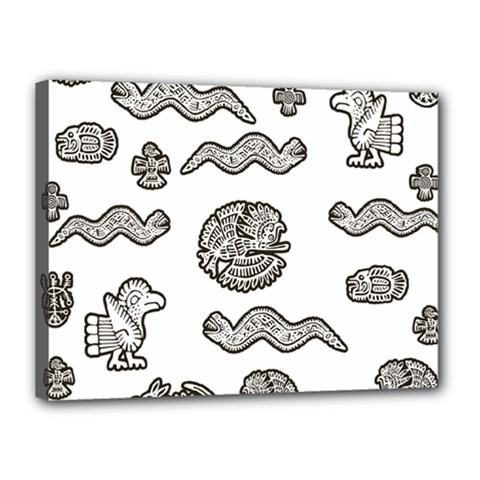 Aztecs Pattern Canvas 16  X 12  by Valentinaart