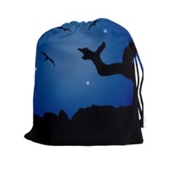 Nightscape Landscape Illustration Drawstring Pouches (xxl) by dflcprints