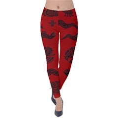 Aztecs Pattern Velvet Leggings by ValentinaDesign