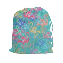Flamingo Pattern Drawstring Pouches (xxl) by Valentinaart