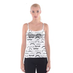 Mustache Man Black Hair Spaghetti Strap Top by Mariart