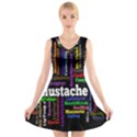 Mustache V-Neck Sleeveless Skater Dress View1