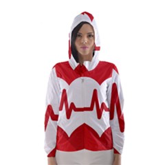 Cardiologist Hypertension Rheumatology Specialists Heart Rate Red Love Hooded Wind Breaker (women) by Mariart