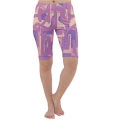 Abstract Art Cropped Leggings  by ValentinaDesign