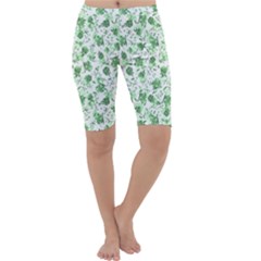 Floral Pattern Cropped Leggings  by ValentinaDesign