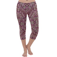 Mandala Art Paintings Collage Capri Yoga Leggings by pepitasart