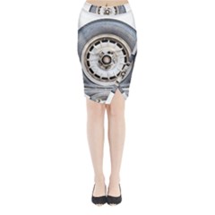 Flat Tire Vehicle Wear Street Midi Wrap Pencil Skirt by Nexatart