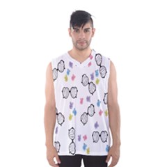 Glasses Bear Cute Doll Animals Men s Basketball Tank Top by Mariart
