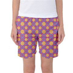 Colorful Geometric Polka Print Women s Basketball Shorts by dflcprintsclothing
