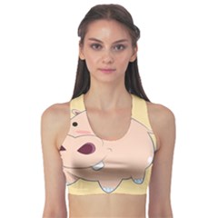 Happy Cartoon Baby Hippo Sports Bra by Catifornia