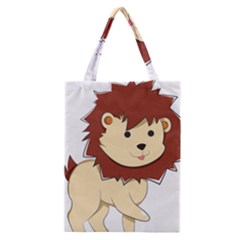 Happy Cartoon Baby Lion Classic Tote Bag by Catifornia