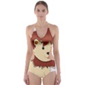 Happy Cartoon Baby Lion Cut-Out One Piece Swimsuit View1