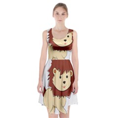 Happy Cartoon Baby Lion Racerback Midi Dress by Catifornia
