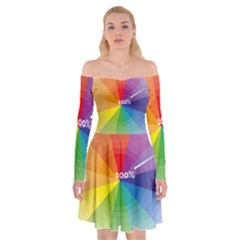 Colour Value Diagram Circle Round Off Shoulder Skater Dress by Mariart