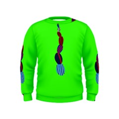 Egg Line Rainbow Green Kids  Sweatshirt by Mariart