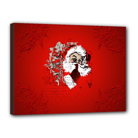 Funny Santa Claus  On Red Background Canvas 16  X 12  by FantasyWorld7