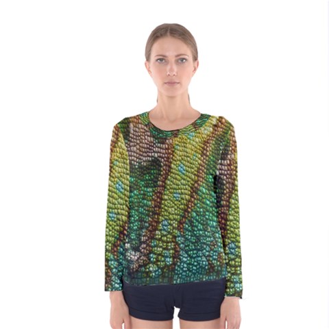 Chameleon Skin Texture Women s Long Sleeve Tee by BangZart
