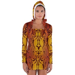 Lion Man Tribal Women s Long Sleeve Hooded T-shirt by BangZart