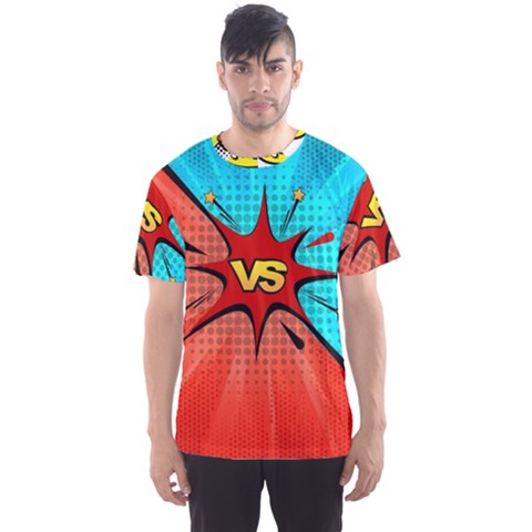 Comic Book Vs With Colorful Comic Speech Bubbles  Men s Sports Mesh Tee by LimeGreenFlamingo