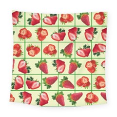 Strawberries Pattern Square Tapestry (large) by SuperPatterns