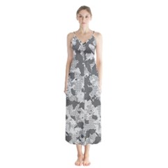 Camouflage Patterns Button Up Chiffon Maxi Dress by BangZart