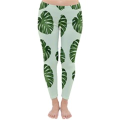 Leaf Pattern Seamless Background Classic Winter Leggings by BangZart