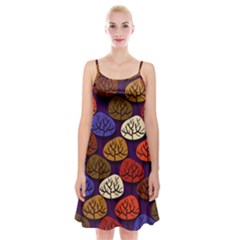 Colorful Trees Background Pattern Spaghetti Strap Velvet Dress by BangZart