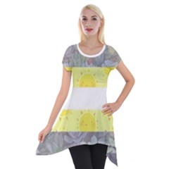 Nonbinary Flag Short Sleeve Side Drop Tunic by AnarchistTransPride