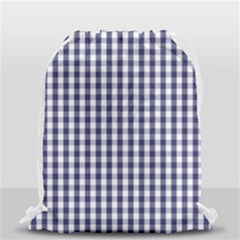 Usa Flag Blue Large Gingham Check Plaid  Drawstring Bag (small) by PodArtist