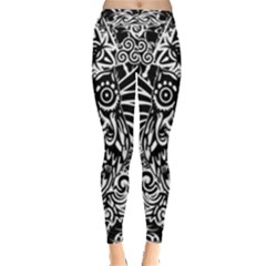 Tattoo Tribal Owl Leggings  by Valentinaart
