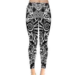 Tattoo Tribal Owl Leggings  by Valentinaart