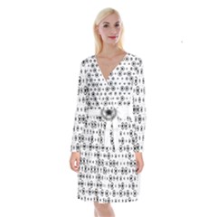 Army Stars Long Sleeve Velvet Front Wrap Dress by linceazul