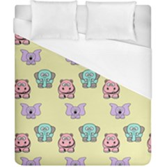 Animals Pastel Children Colorful Duvet Cover (california King Size) by BangZart