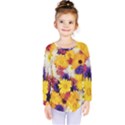 Colorful Flowers Pattern Kids  Long Sleeve Tee View1