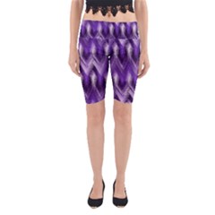 Purple Wavy Yoga Cropped Leggings by KirstenStar