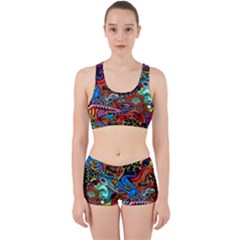 Vector Art Pattern Work It Out Sports Bra Set by BangZart