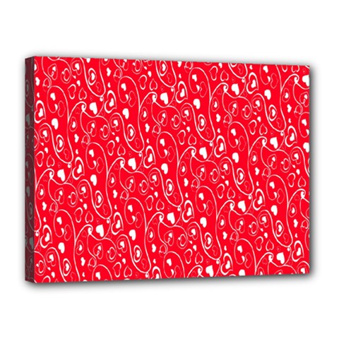 Heart Pattern Canvas 16  X 12  by BangZart