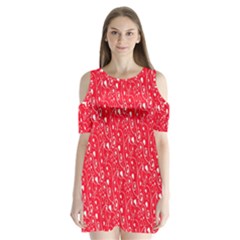 Heart Pattern Shoulder Cutout Velvet  One Piece by BangZart