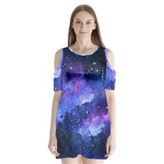Galaxy Shoulder Cutout Velvet  One Piece by Kathrinlegg