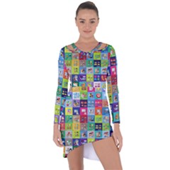 Exquisite Icons Collection Vector Asymmetric Cut-out Shift Dress by BangZart