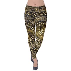 Gold Roman Shield Costume Velvet Leggings by BangZart