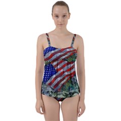 Usa United States Of America Images Independence Day Twist Front Tankini Set by BangZart
